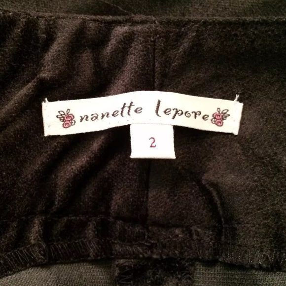 NANETTE LEPORE Charcoal Velvet Like Flare Leg Pant - Picture 5 of 5